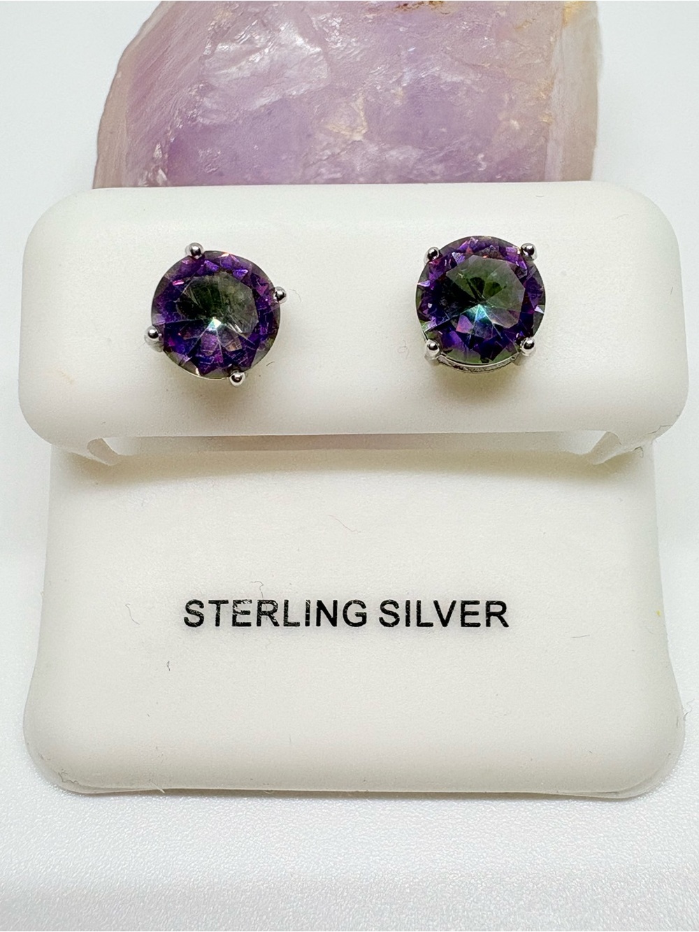 Sterling Silver Mystic Topaz 7MM Studs